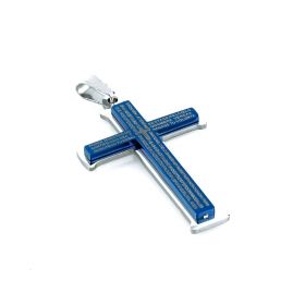 Přívěsek z chirurgické oceli Křížek Calvo modrý