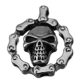 Přívěsek z chirurgické oceli - Skull Biker Chain
