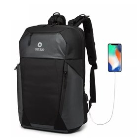 Ozuko cestovní víkendový batoh s USB + zámek Renard Černý