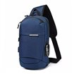 Ozuko Outdoor batoh přes rameno s USB + karabinka Modrý 8L
